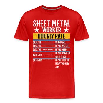 Stundensatz für Blecharbeiter für ein Blech - Männer Premium Bio T-Shirt - Rot - Vorne - Damien (186cm)