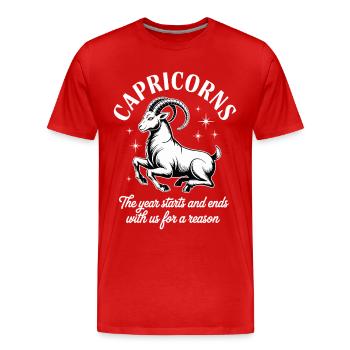 Steinbock Sternzeichen - Männer Premium Bio T-Shirt - Rot - Vorne - Damien (186cm)