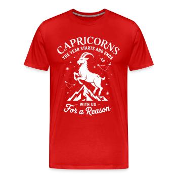 Steinbock Sternzeichen - Männer Premium Bio T-Shirt - Rot - Vorne - Damien (186cm)