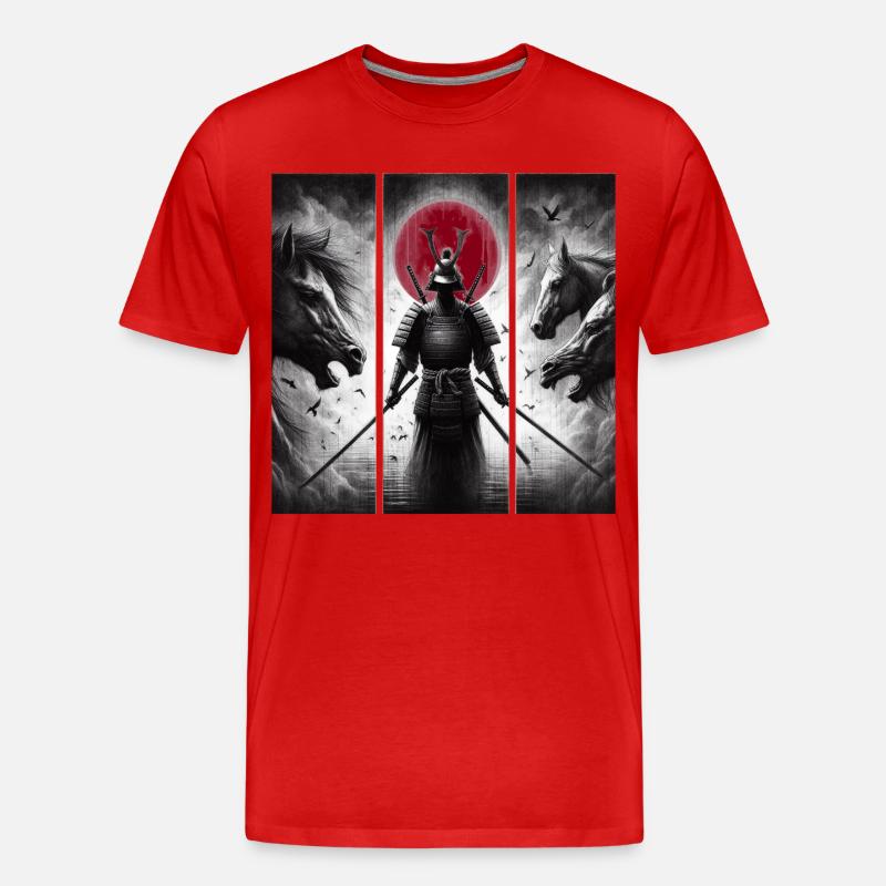 Samurai - Männer Premium Bio T-Shirt - Rot
