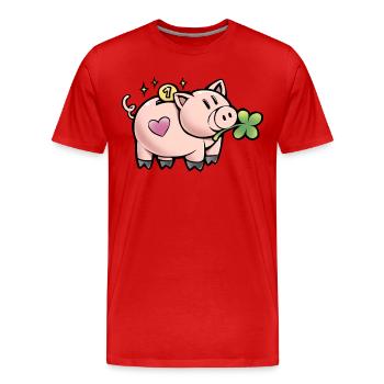 Tirelire sucrée - T-shirt bio Premium Homme - rouge - Devant - Damien (186cm)