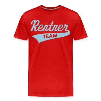 Équipe des retraités (équipe senior / bleu ciel) - T-shirt bio Premium Homme - rouge - Devant - Damien (186cm)