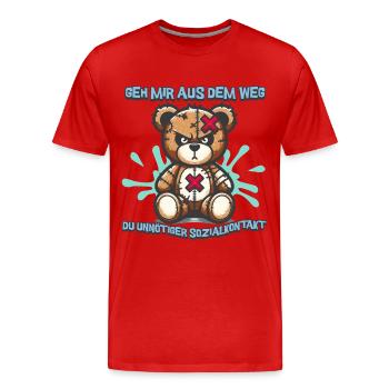 Écarte-toi de mon chemin, contact social inutile - T-shirt bio Premium Homme - rouge - Devant - Damien (186cm)