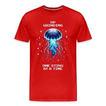 XP-Grind: Ein Stich nach dem anderen | Quallen - Männer Premium Bio T-Shirt - Rot - Vorne - Damien (186cm)