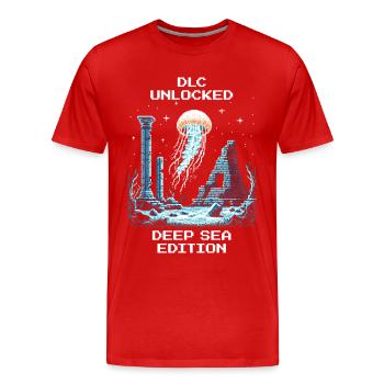 DLC freigeschaltet: Tiefsee-Edition | Quallen - Männer Premium Bio T-Shirt - Rot - Vorne - Damien (186cm)