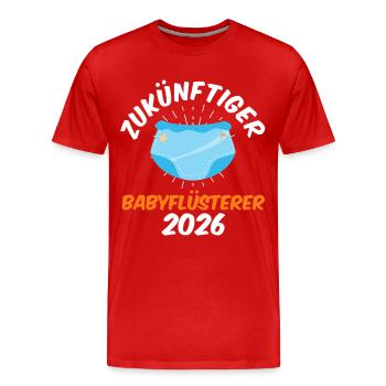 FUTUR BÉBÉ CHUCHOTEUR 2026 Drôle - T-shirt bio Premium Homme - rouge - Devant - Damien (186cm)