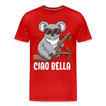Ciao Bella - Men's Premium Organic T-Shirt - red - Front - Damien (186cm)
