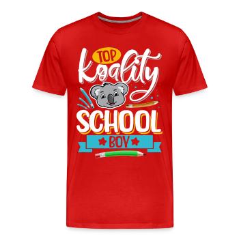 École Koala - T-shirt bio Premium Homme - rouge - Devant - Damien (186cm)