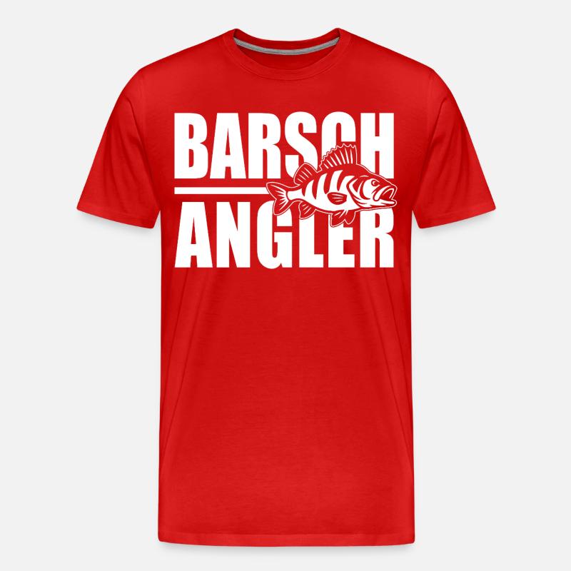 Barschangler Barschjäger Barsch angeln Barsche - Männer Premium Bio T-Shirt - Rot