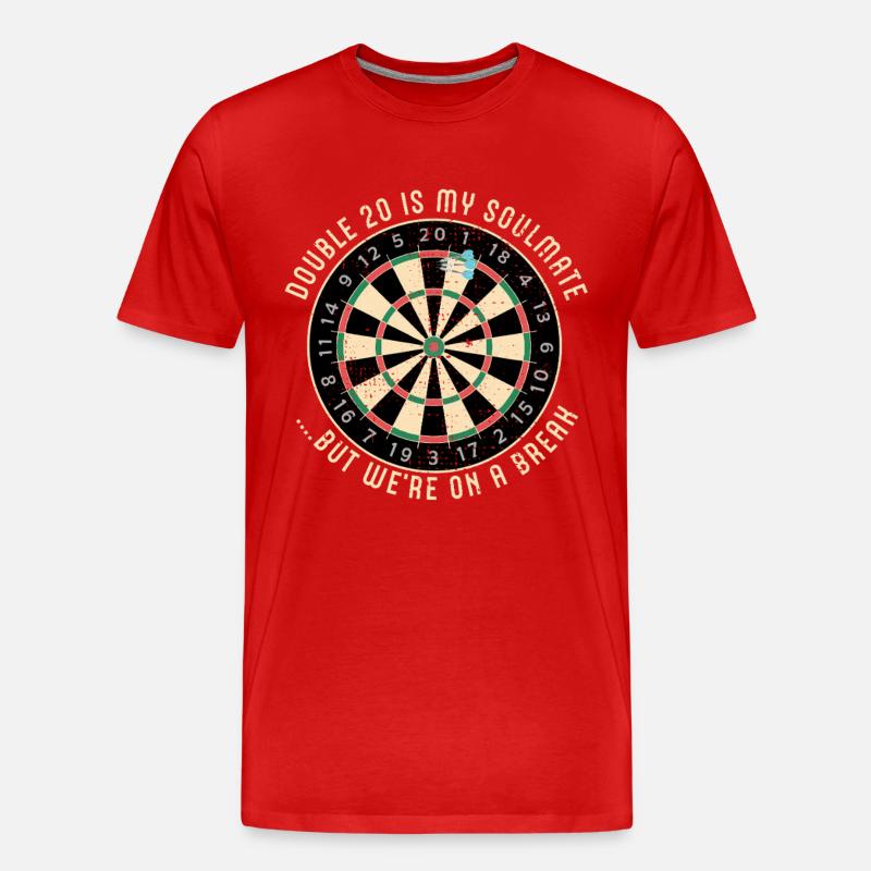 Double 20 Breakup Dartscheibe - Männer Premium Bio T-Shirt - Rot