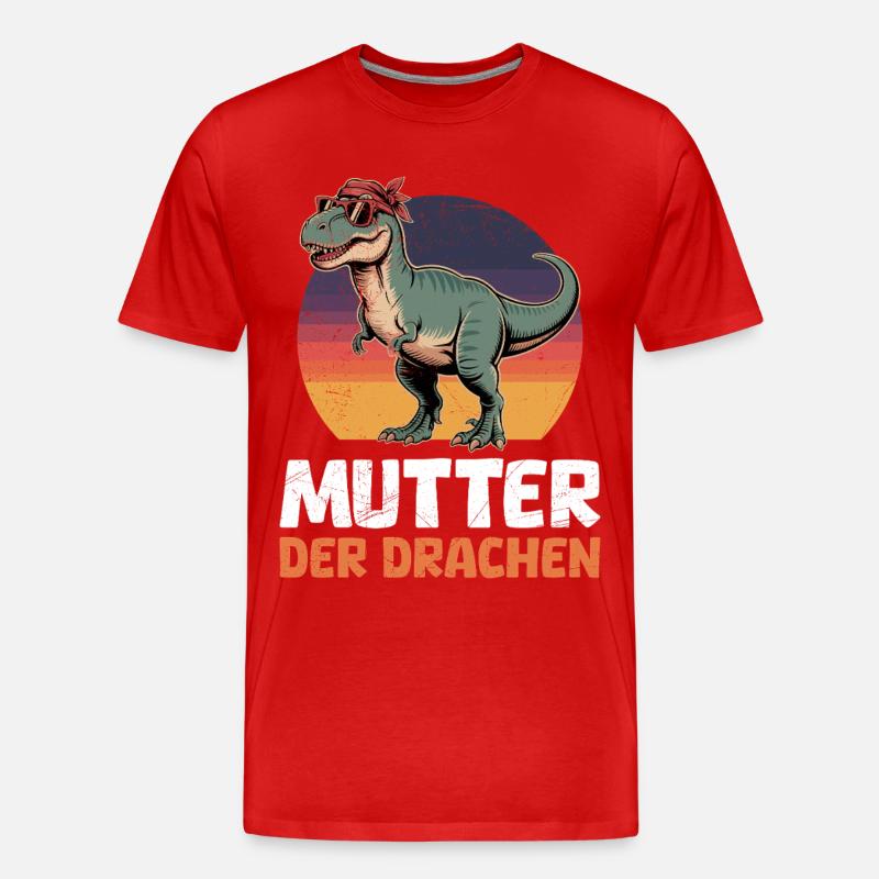 Werdende Mama MUTTER DER DRACHEN Lustiges - Männer Premium Bio T-Shirt - Rot