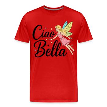 Ciao Bella - Men's Premium Organic T-Shirt - red - Front - Damien (186cm)