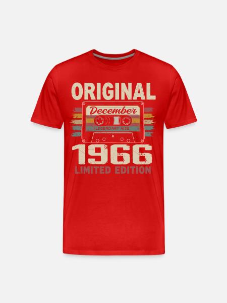 Fødselsdagsgave december 1966 - Herre Premium T-shirt økologisk - rød