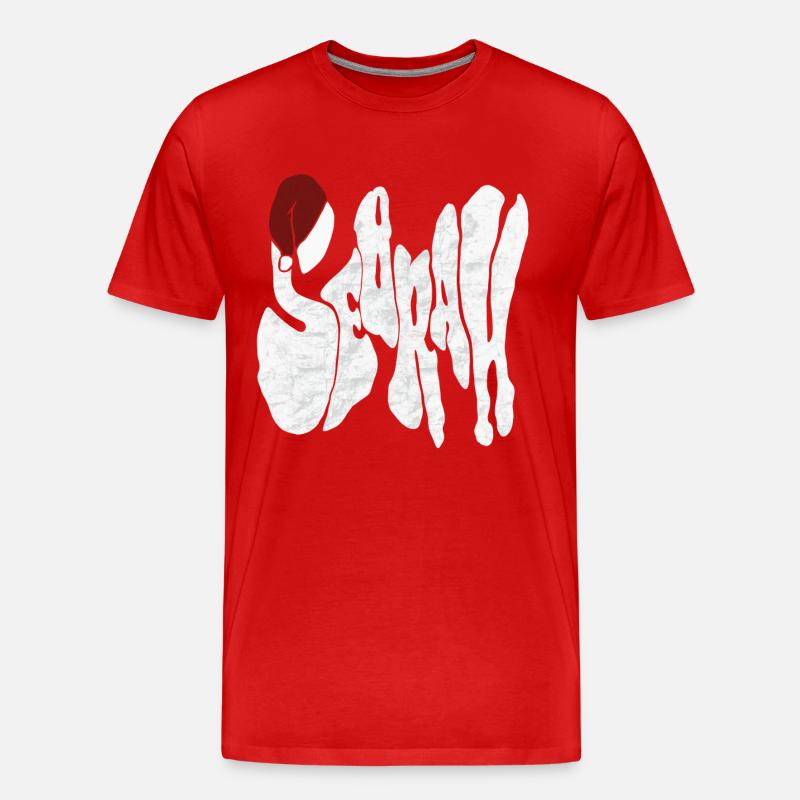 Savage „SEBRAH“ Graffiti Schrift Marmor - Männer Premium Bio T-Shirt - Rot