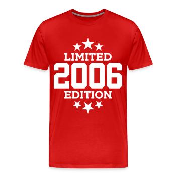 LIMITED EDITION 2006 19TH BIRTHDAY - Men's Premium Organic T-Shirt - red - Front - Damien (186cm)