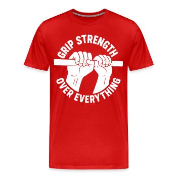 Gymnastique suédoise La force de préhension sur tout Entraînement - T-shirt bio Premium Homme - rouge - Devant - Damien (186cm)