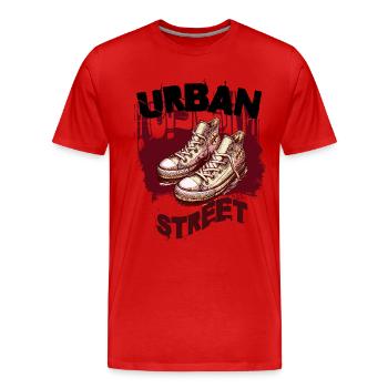 Street Sneaker Graffiti Duo - Männer Premium Bio T-Shirt - Rot - Vorne - Damien (186cm)