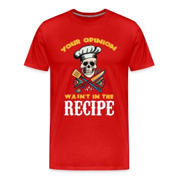 Votre avis n’était pas dans la recette - T-shirt bio Premium Homme - rouge - Devant - Damien (186cm)