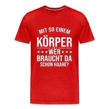 T-shirt chauve drôle dicton humoristique - T-shirt bio Premium Homme - rouge - Devant - Damien (186cm)