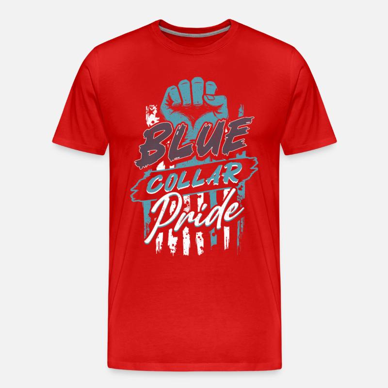 Blue Collar Arbeiter Handwerk Bauarbeiter - Männer Premium Bio T-Shirt - Rot