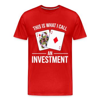 Blackjack Dicton Design - T-shirt bio Premium Homme - rouge - Devant - Damien (186cm)