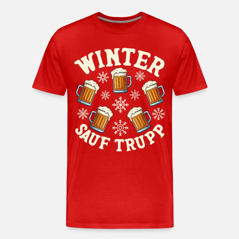 Winter Sauf Trupp - Männer Premium Bio T-Shirt - Rot