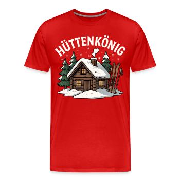 Hut King - Men's Premium Organic T-Shirt - red - Front - Damien (186cm)