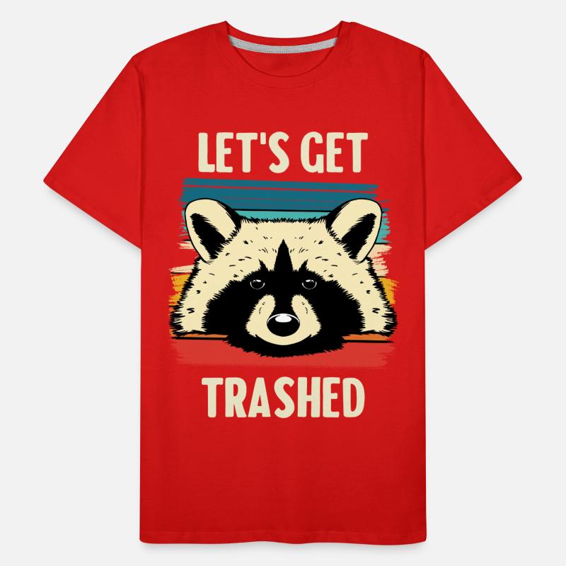 Rayures rétro raton laveur - Let’s Get Trashed T-shirt bio Premium Homme