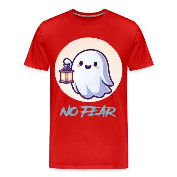 No Fear Ghost Lantern - Men's Premium Organic T-Shirt - red - Front - Damien (186cm)