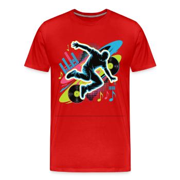 Streetdance Beat – Urban DJ Musik Design - Männer Premium Bio T-Shirt - Rot - Vorne - Damien (186cm)