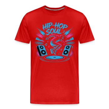 Streetdance Beat – Urban DJ Musik Design - Männer Premium Bio T-Shirt - Rot - Vorne - Damien (186cm)