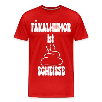 Fecal humor is shit poop pile - Men's Premium Organic T-Shirt - red - Front - Damien (186cm)
