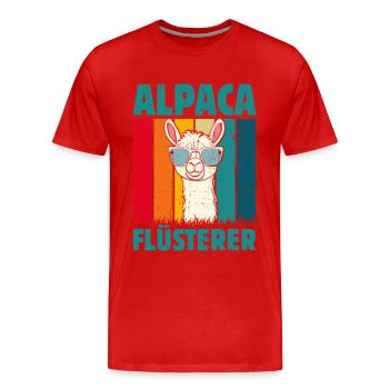 Alpaca Fan ALPACA FLÜSTERER Lama Lustiges - Men's Premium Organic T-Shirt - red - Front - Damien (186cm)
