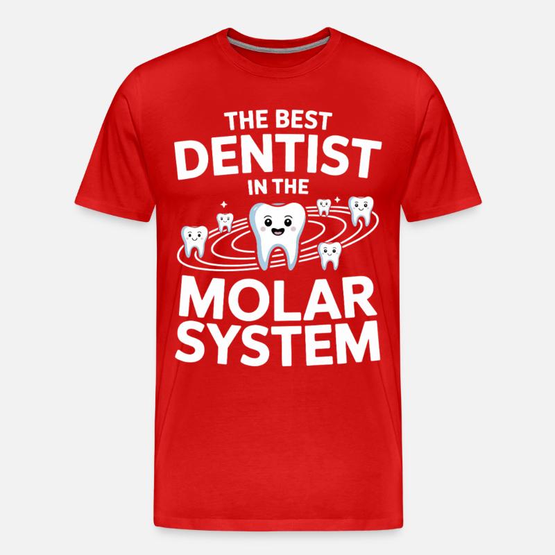 Zahnhelden Molar System - Männer Premium Bio T-Shirt - Rot