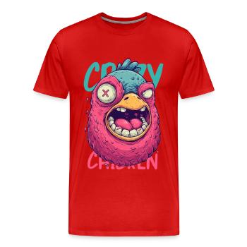 Crazy Chicken Dessin animé Monstre - T-shirt bio Premium Homme - rouge - Devant - Damien (186cm)