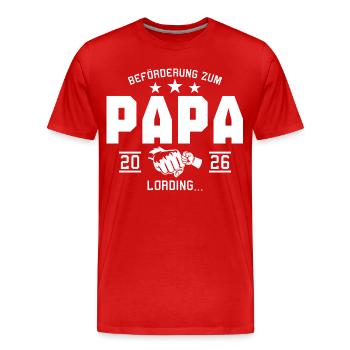 Pregnancy announcement expectant dad 2026 - Men's Premium Organic T-Shirt - red - Front - Damien (186cm)