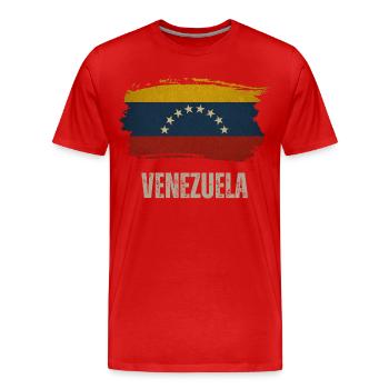 Venezuela flag, vintage Venezuela - Men's Premium Organic T-Shirt - red - Front - Damien (186cm)