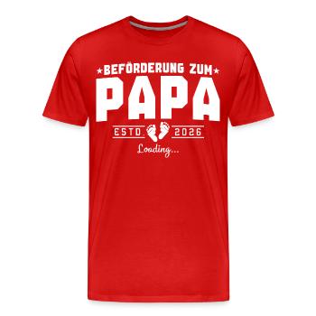 Dad 2026 loading Father-to-be - Men's Premium Organic T-Shirt - red - Front - Damien (186cm)