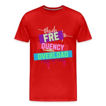 Frequency Overload Rave EDM - Männer Premium Bio T-Shirt - Rot - Vorne - Damien (186cm)