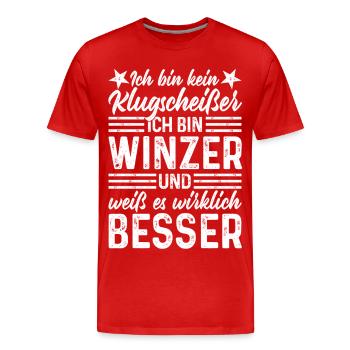 Winemaker - Pas un vigneron malin Funny Wine - T-shirt bio Premium Homme - rouge - Devant - Damien (186cm)
