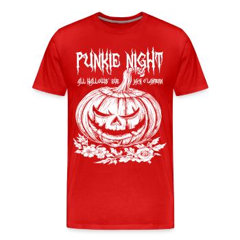 Punkie Night Jack O'Lantern White Design - Men's Premium Organic T-Shirt - red - Front - Damien (186cm)