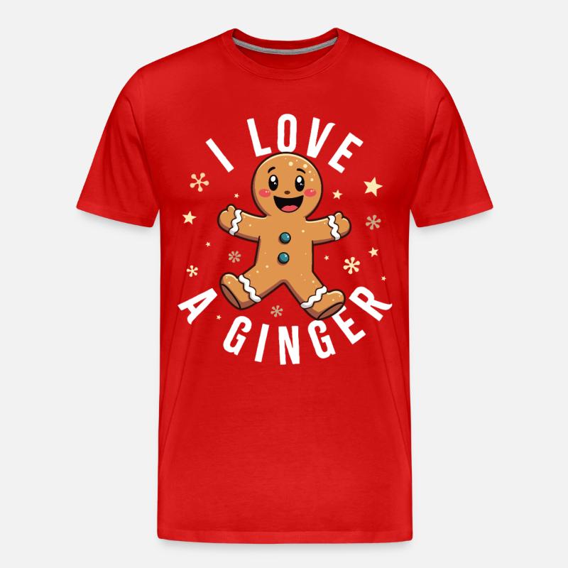 Ich liebe Ingwer - Männer Premium Bio T-Shirt - Rot