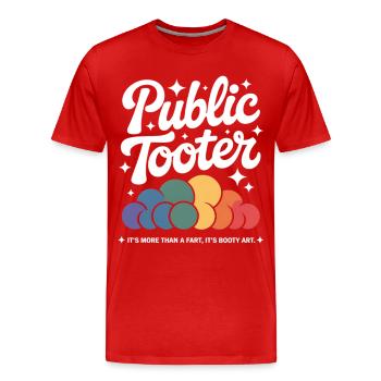 Public Tooter Rainbow Clouds - Men's Premium Organic T-Shirt - red - Front - Damien (186cm)