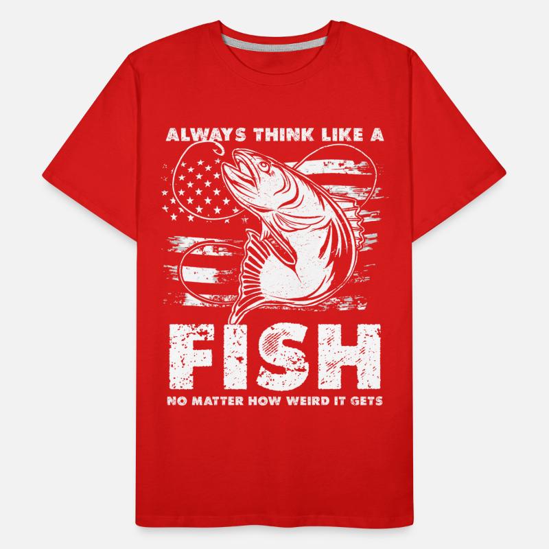 Fish Thoughts Flag Pattern T-shirt bio Premium Homme
