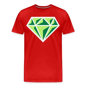 Diamant (pierre précieuse symbole brillant / NEG Gre 3C) - T-shirt bio Premium Homme - rouge - Devant - Damien (186cm)
