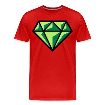 Diamant (Edelstein Brillant Symbol / POS Gre 3C) - Männer Premium Bio T-Shirt - Rot - Vorne - Damien (186cm)