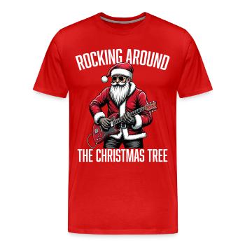 Schaukeln um den Weihnachtsbaum - Männer Premium Bio T-Shirt - Rot - Vorne - Damien (186cm)