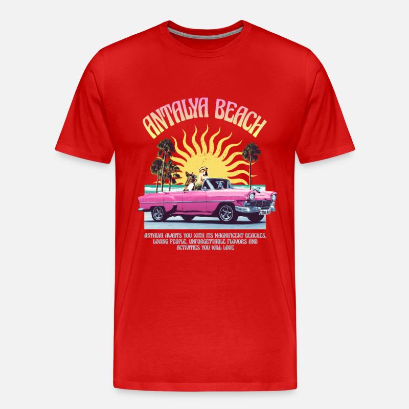 Antalya Beach Retro Design – Summer Vibes - Männer Premium Bio T-Shirt - Rot