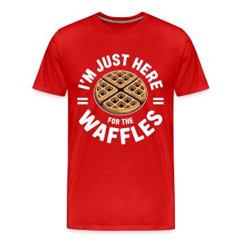 Waffle Love Funny Waffle Design - Men's Premium Organic T-Shirt - red - Front - Damien (186cm)