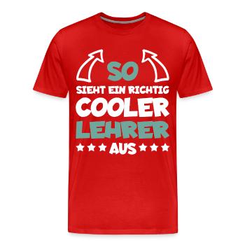 Professeur vraiment cool drôle de dicton - T-shirt bio Premium Homme - rouge - Devant - Damien (186cm)